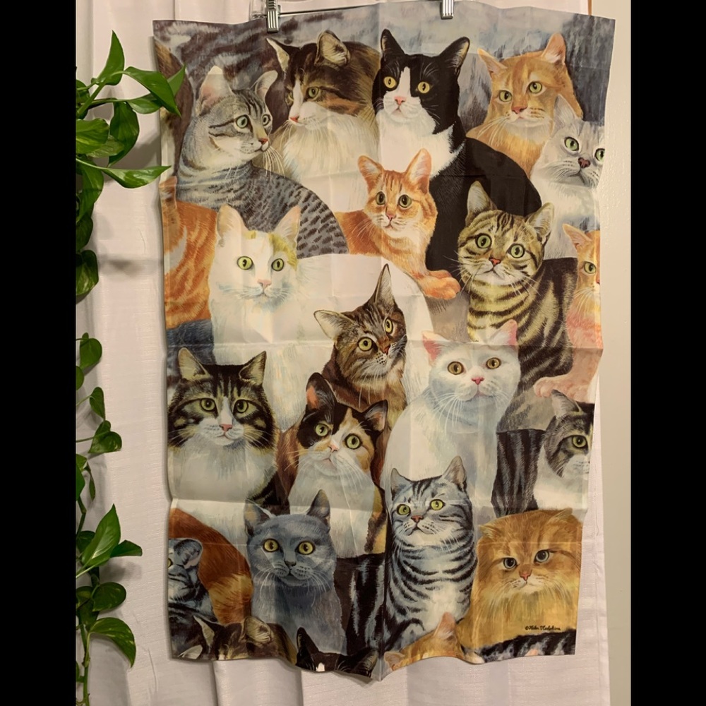 Vintage cat curtain